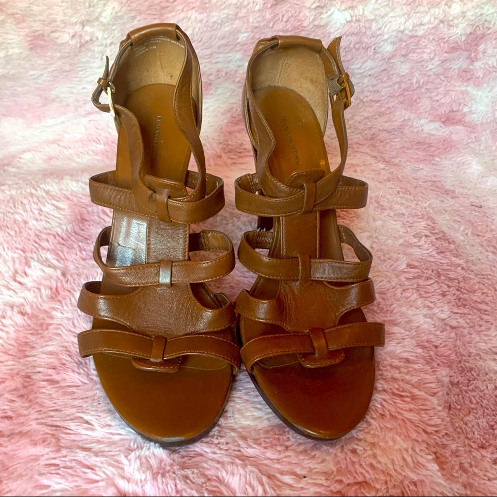 FRANCO FORTINI Brown Strappy Leather Sandals